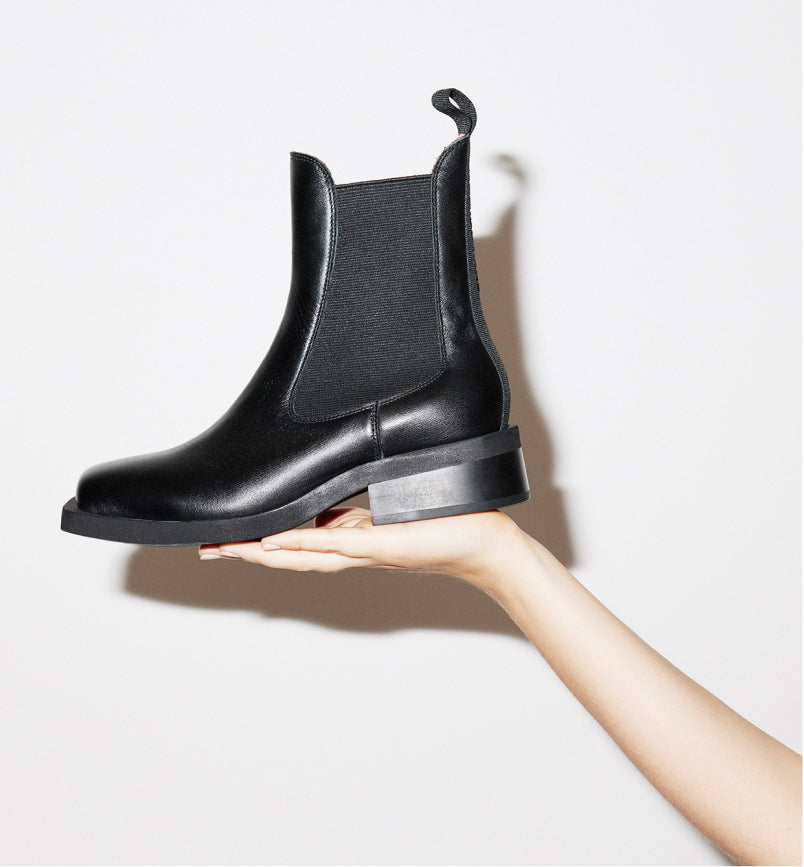 Black Tomorrow Square Toe Chelsea Boot