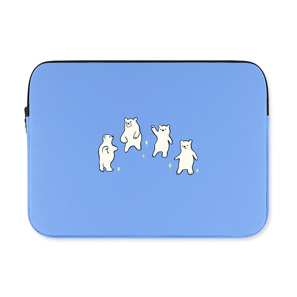 Blue Bear Laptop Sleeves - iPad 11 13 15-inch Cases - Protective Covers - Purses Handbags - Square Cushion Designer - School Col