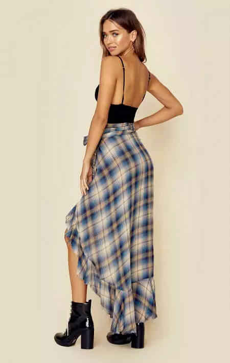 Blue Flannel Laura Skirt