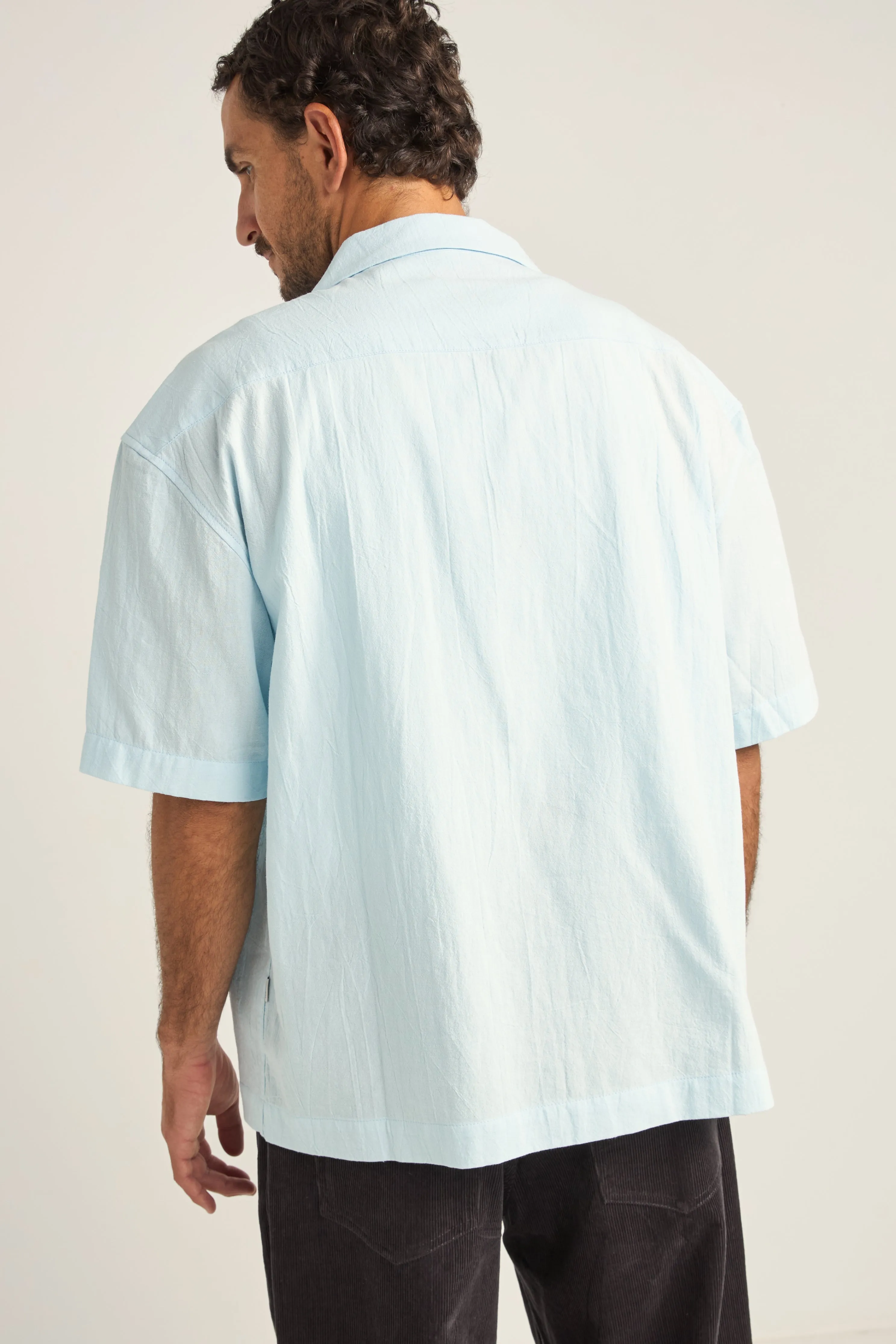 Blue Shirt with a Relaxed Texture