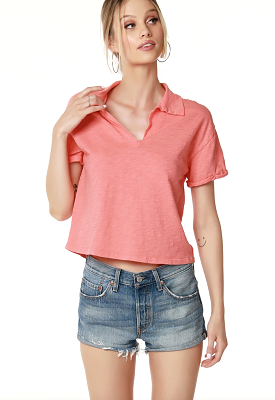 Bobi Short Sleeve Collar Tee Cocktails | Affordable and Stylish