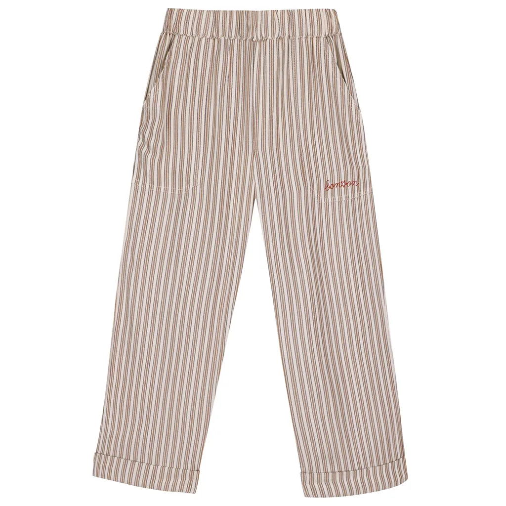 Bonton Child Itcha Pants - Fawn Brown Stripes.