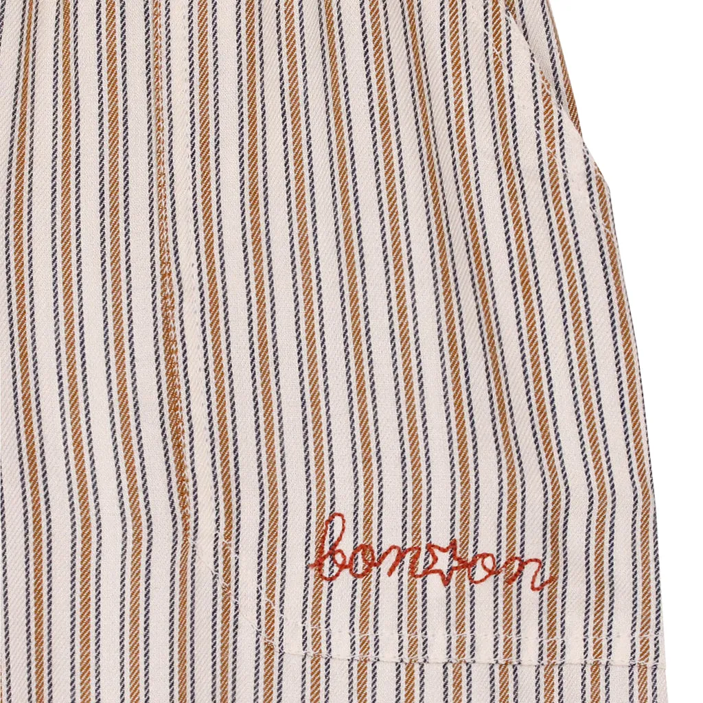 Bonton Child Itcha Pants - Fawn Brown Stripes.