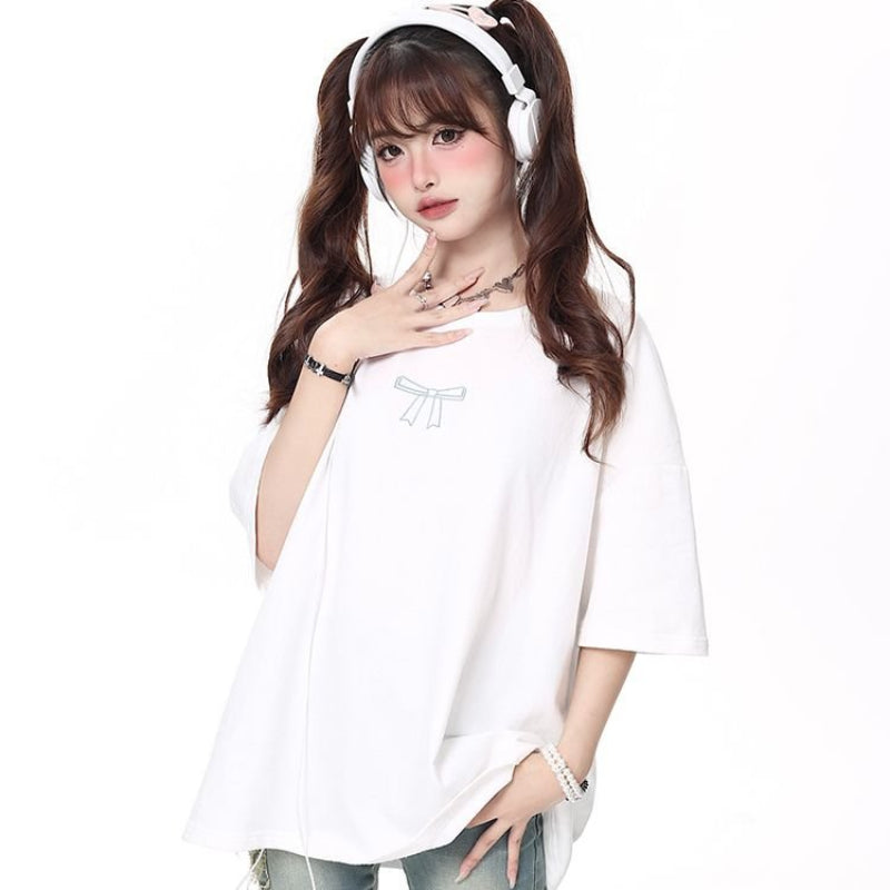 Bow Lace Ribbon Tshirt | Matching Bestie Top | Lovesickdoe