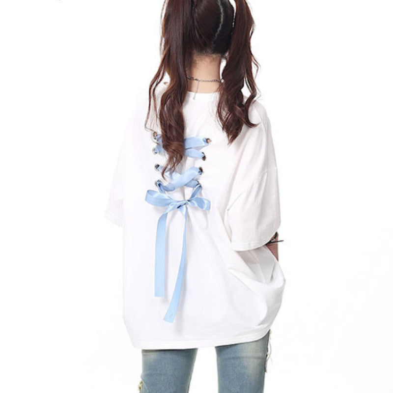 Bow Lace Ribbon Tshirt | Matching Bestie Top | Lovesickdoe