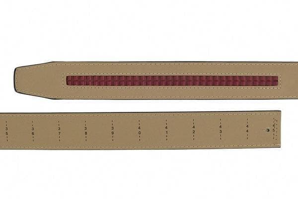 Brown Dress Belt with Vetica Pattern, 1.375-inch Strap