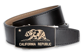 California Vegan Dress Belt - 1 3/8 Strap - California Dreamin' Bear