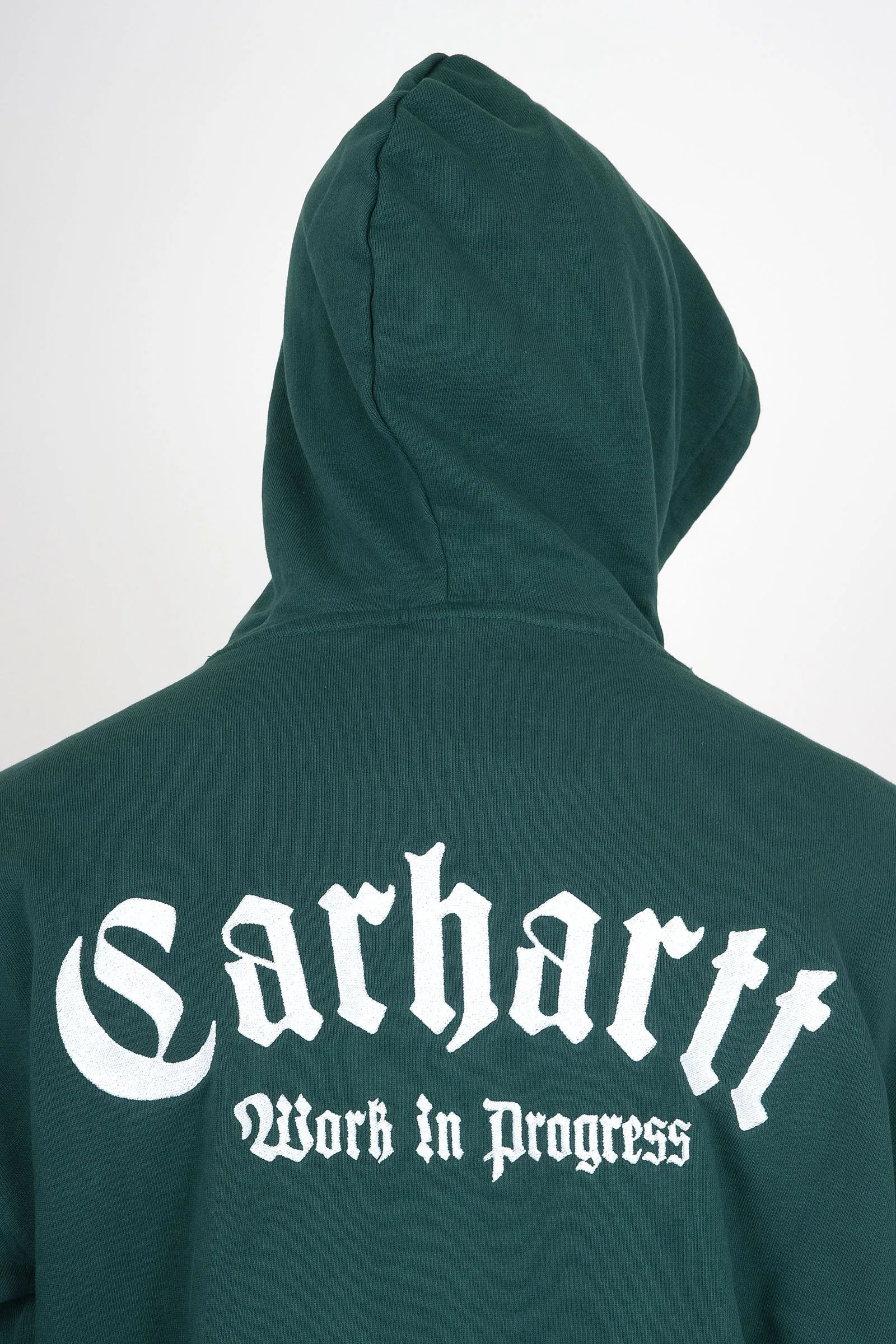 Carhartt Wip Felpa Hooded Onyx Script Verde Uomo