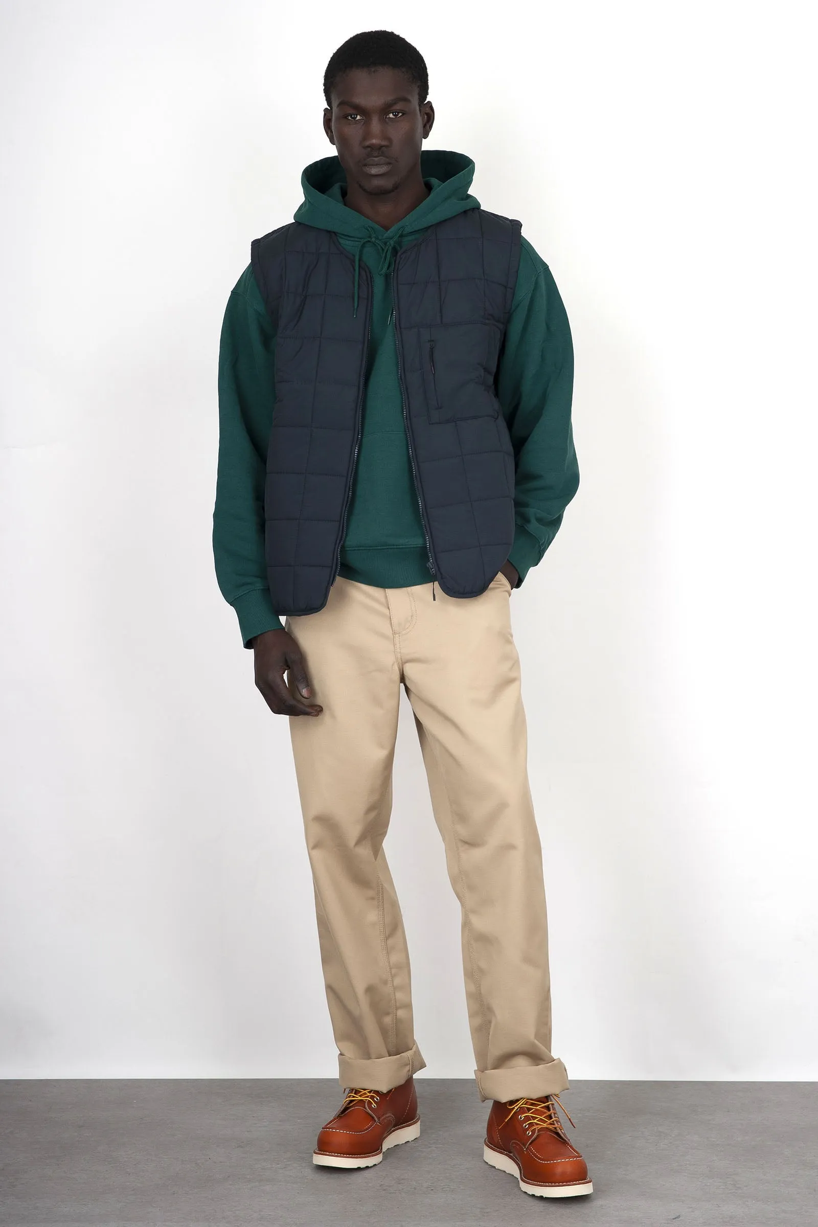 Carhartt Wip Felpa Hooded Onyx Script Verde Uomo