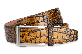 Cayman Brown and Tan Dress Belt with 1 3/8-inch Strap