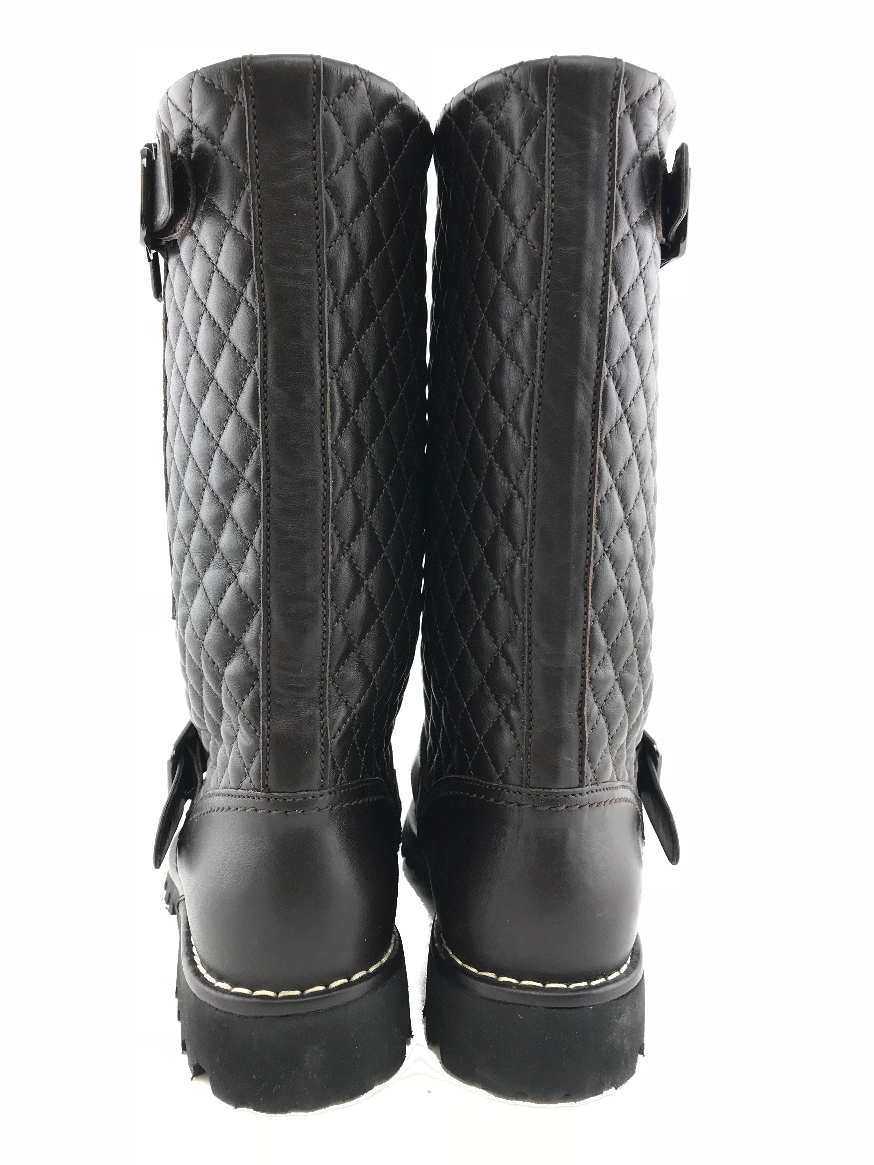 Chanel Quilted Leather Boots, Mid Calf, Size 9