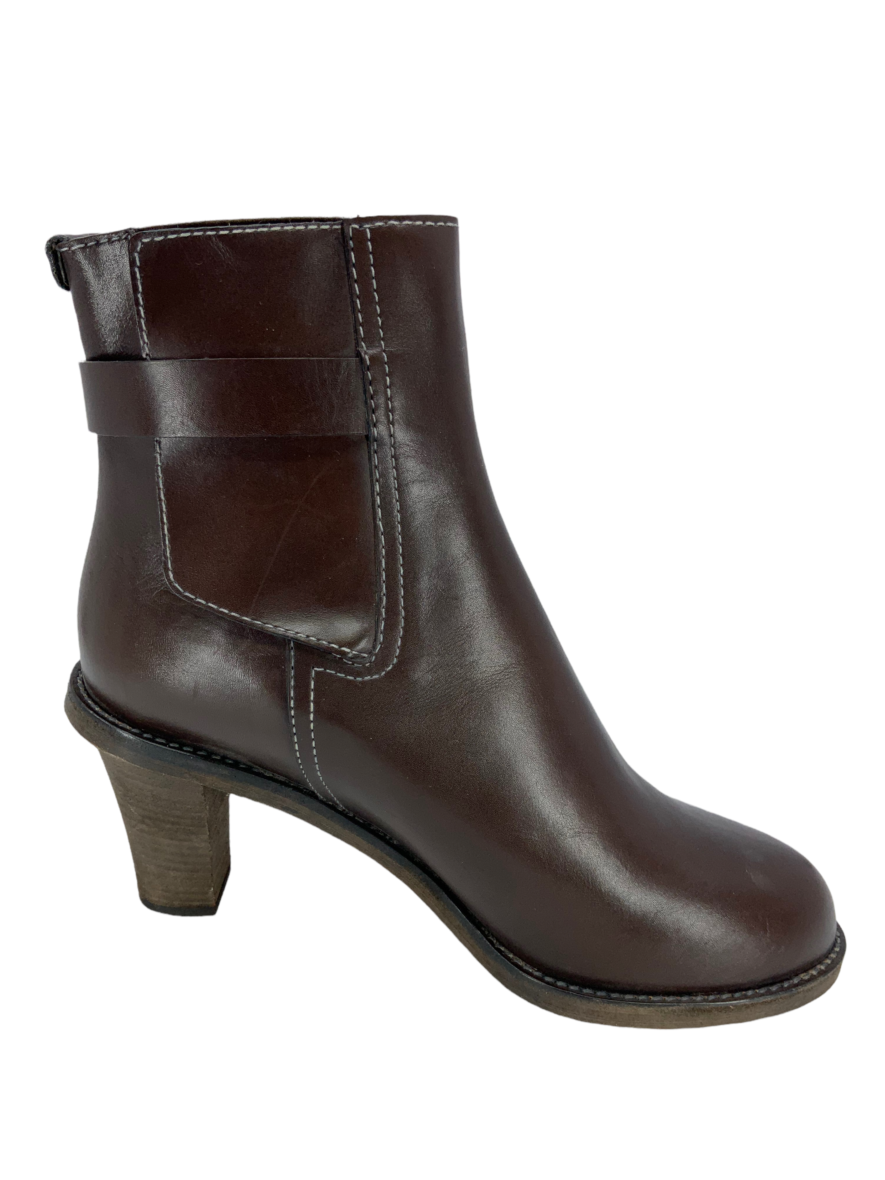 Chloe Ankle Booties 8 Size Leather Buckle