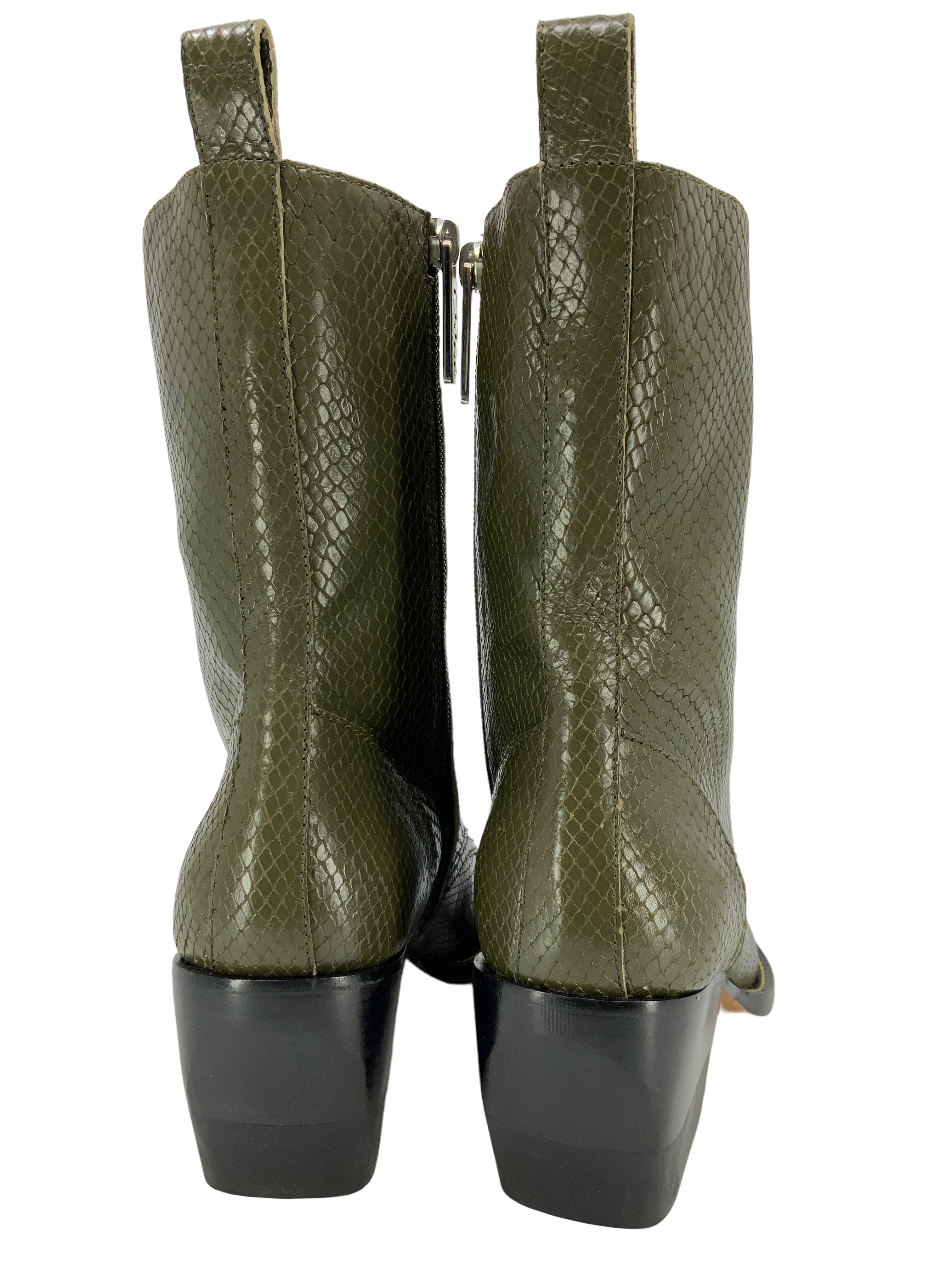 CHLOE Rylee Python Leather Boots Size 9