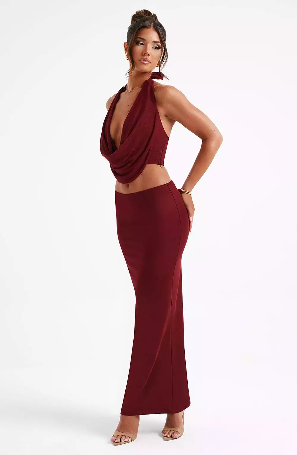 Chrishelle Maxi Skirt - Burgundy – Shop Now