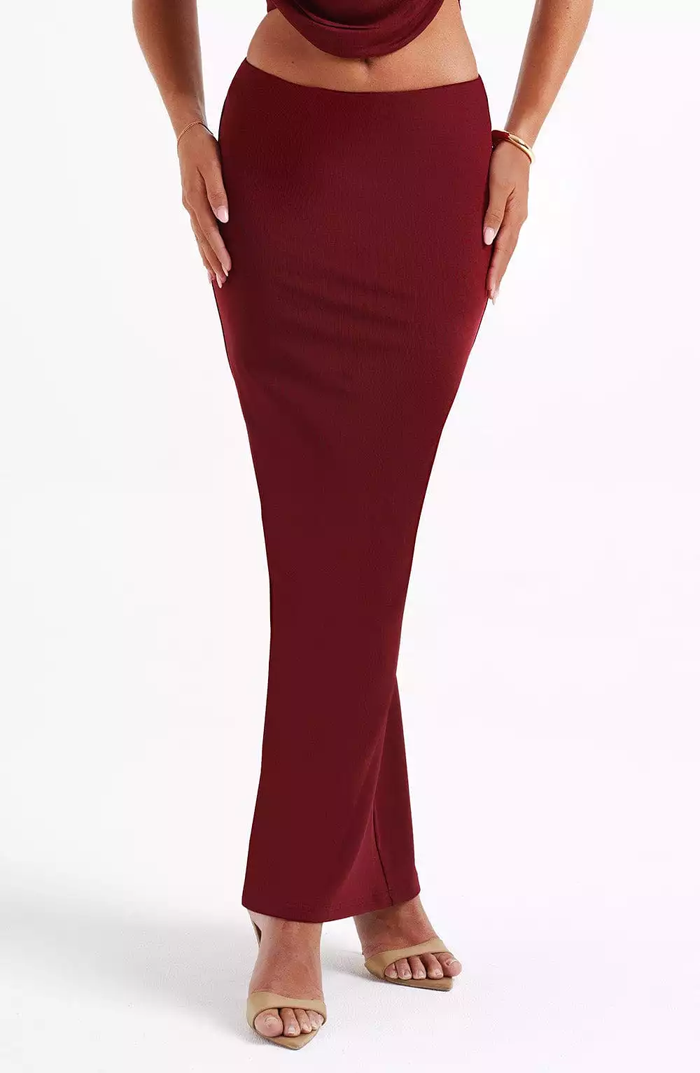 Chrishelle Maxi Skirt - Burgundy – Shop Now