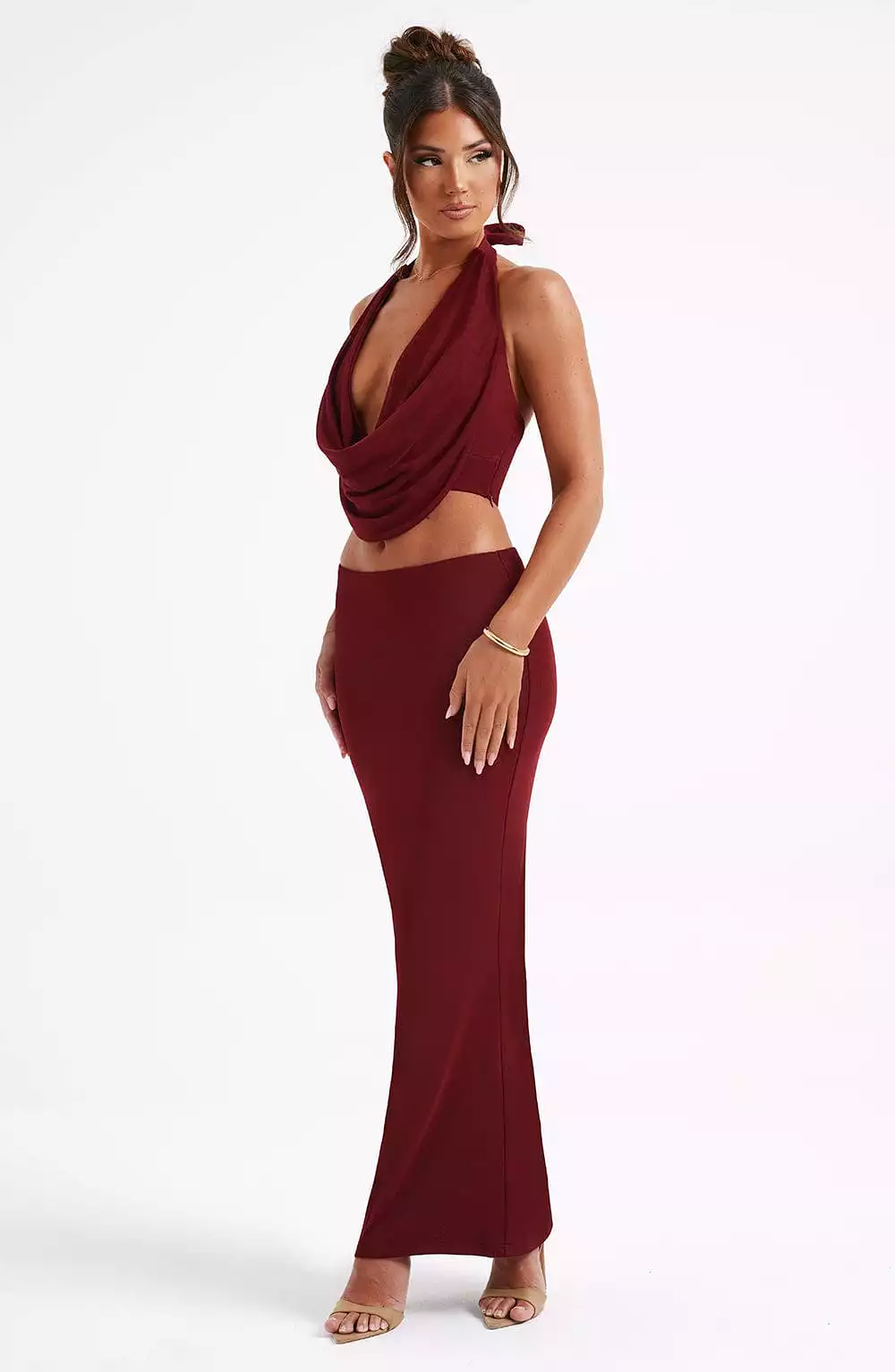 Chrishelle Maxi Skirt - Burgundy – Shop Now