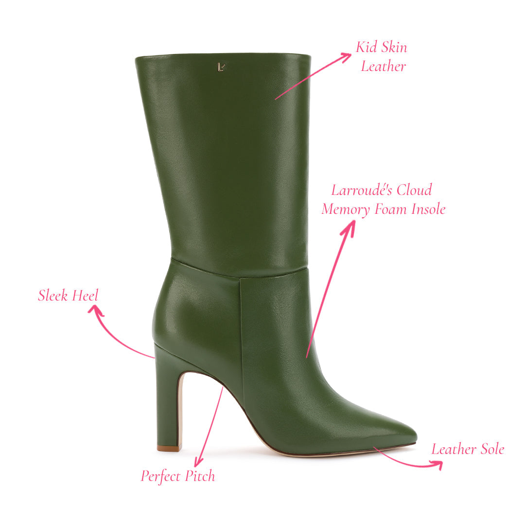 Cindy Boot - Olivine Leather | Shop now for trendy fashion boots.