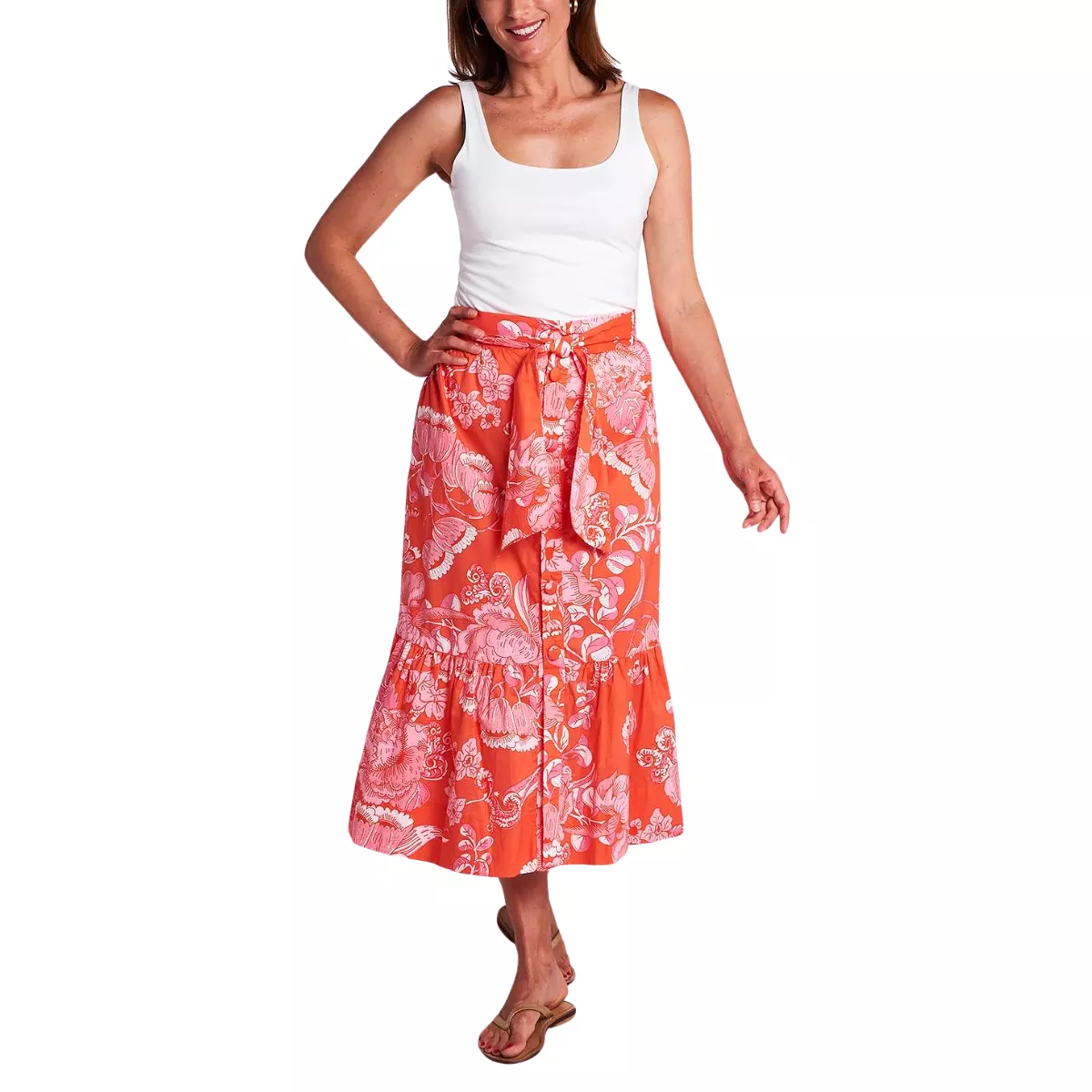 CK Bradley Phoebe Skirt - Cordelia Coral, Coral Skirt, CK Bradley, Phoebe Skirt