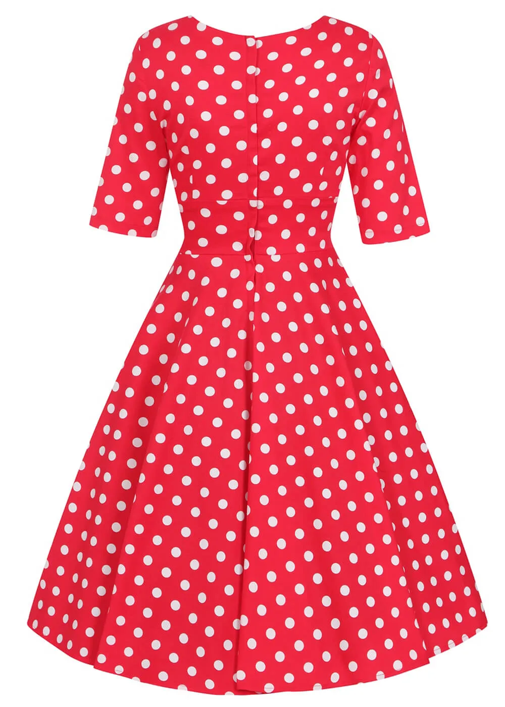 Collectif Red Polka Dot Swing Dress 50's Style