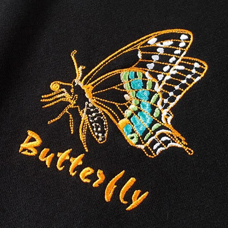 Butterfly Print Sweatshirt - Long Sleeve Unisex Pullover in Rock Style