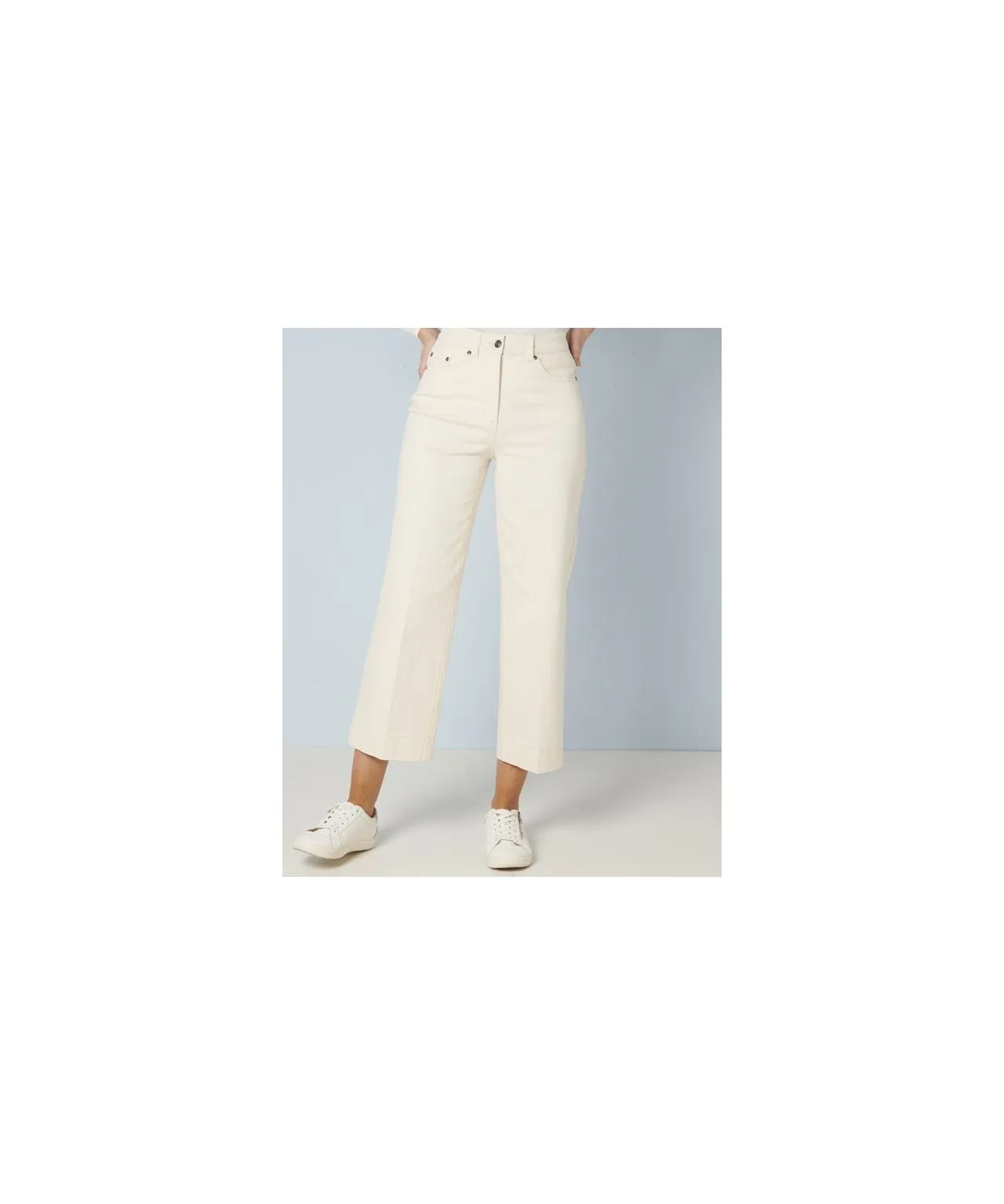 Cotton Rich 7 8 Wide-Leg Jeans