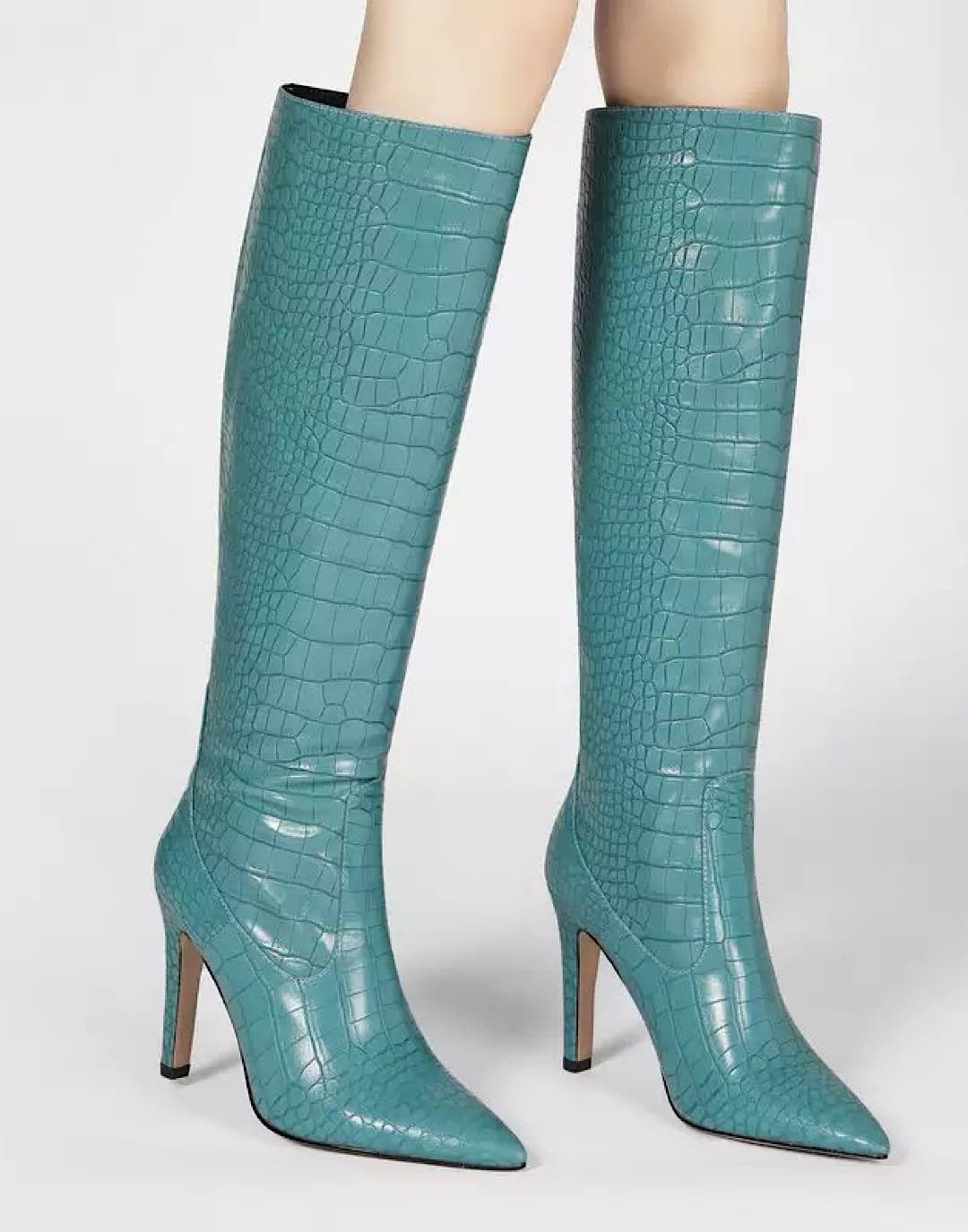 Crocodile Skin Boots Below the Knee.