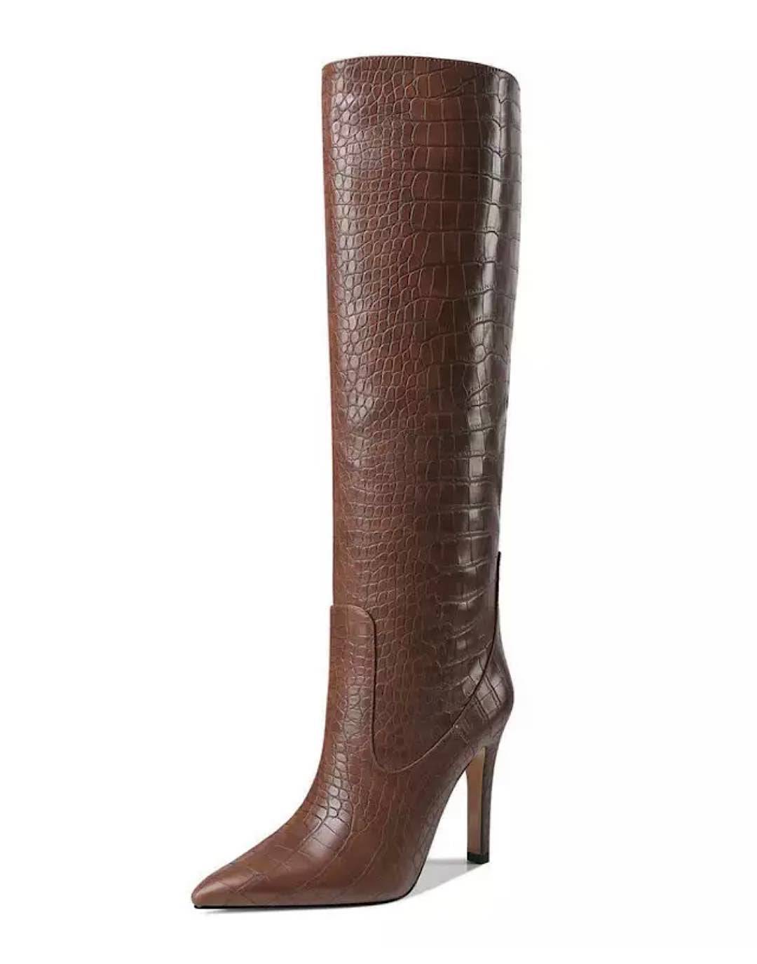 Crocodile Skin Boots Below the Knee.