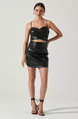 Cynthia Mini Dress, Faux Leather