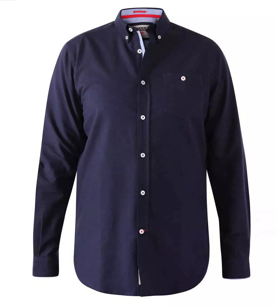 D555 Big Men's Navy Oxford Shirt With Long Sleeves (Colchester 1)