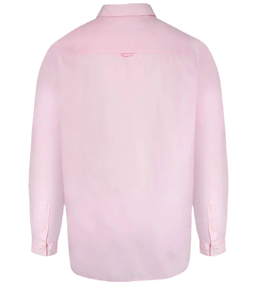 D555 Big Men's Pink Oxford Shirt With Long Sleeves (Richard Pink)