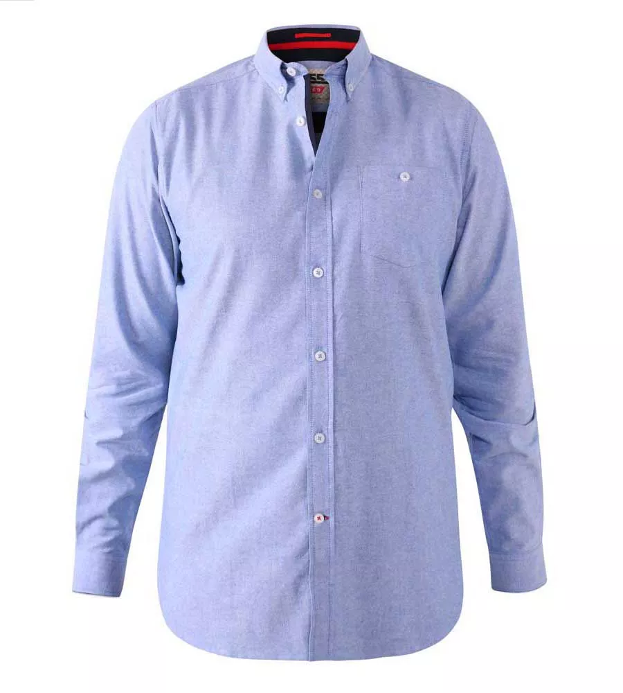 D555 Sky Blue Oxford Shirt with Long Sleeves for Big Men (COLCHESTER 2)