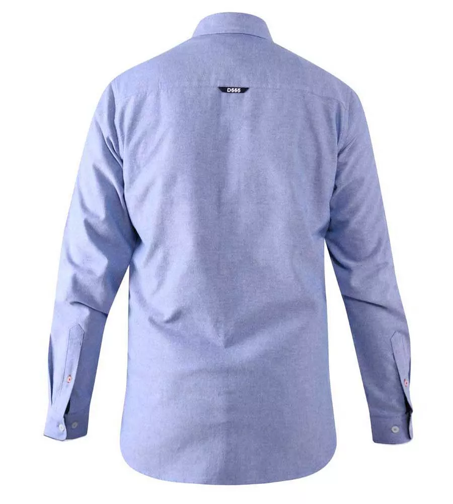 D555 Sky Blue Oxford Shirt with Long Sleeves for Big Men (COLCHESTER 2)