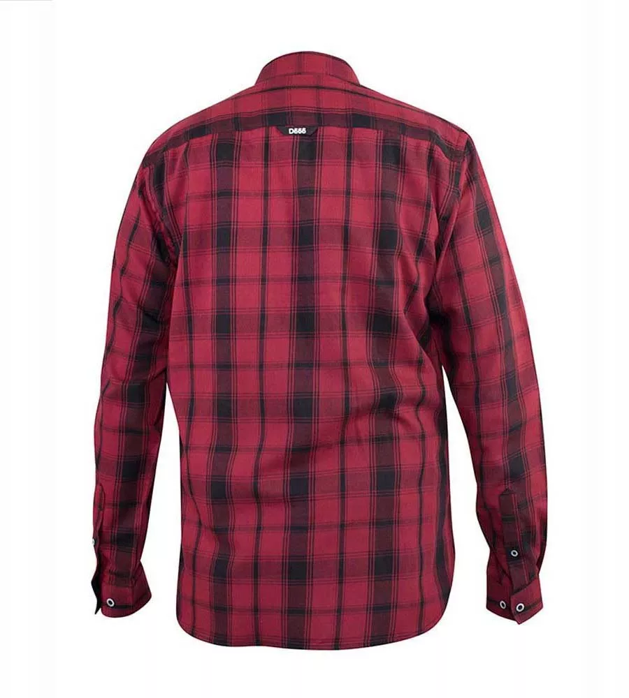 Red Check Shirt with Chest Pocket and Long Sleeves for Men by D555 (BENALLA)