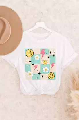 Daisy Smiley Checker Plus Size Tee - Shop Now!