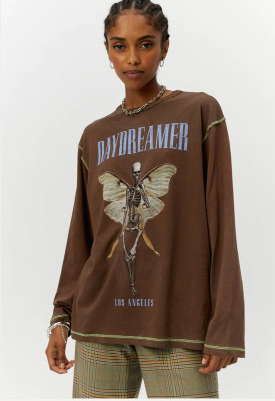 Daydreamer long sleeve tee - Skeleton Angel graphic design