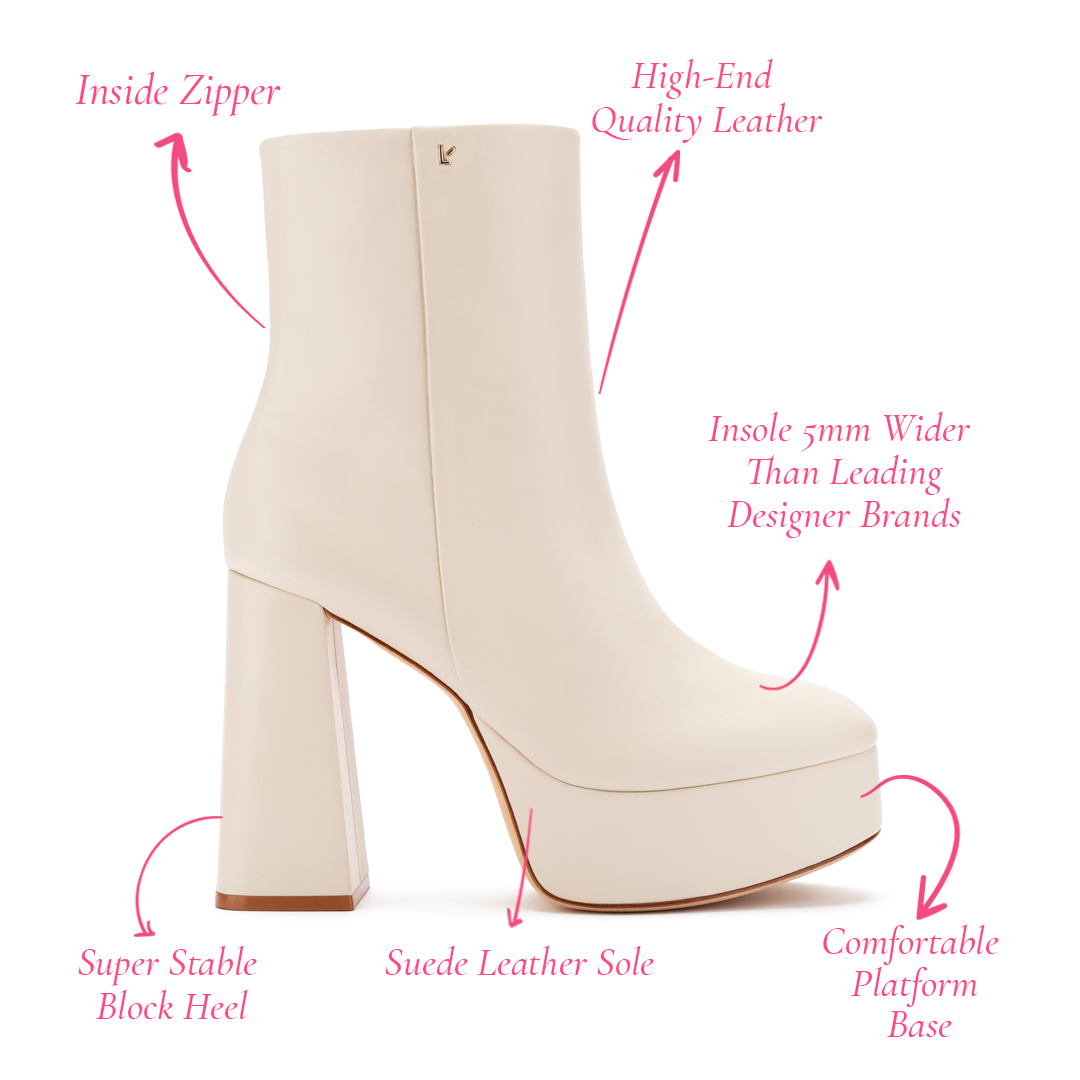 Dolly Boot Ivory Leather