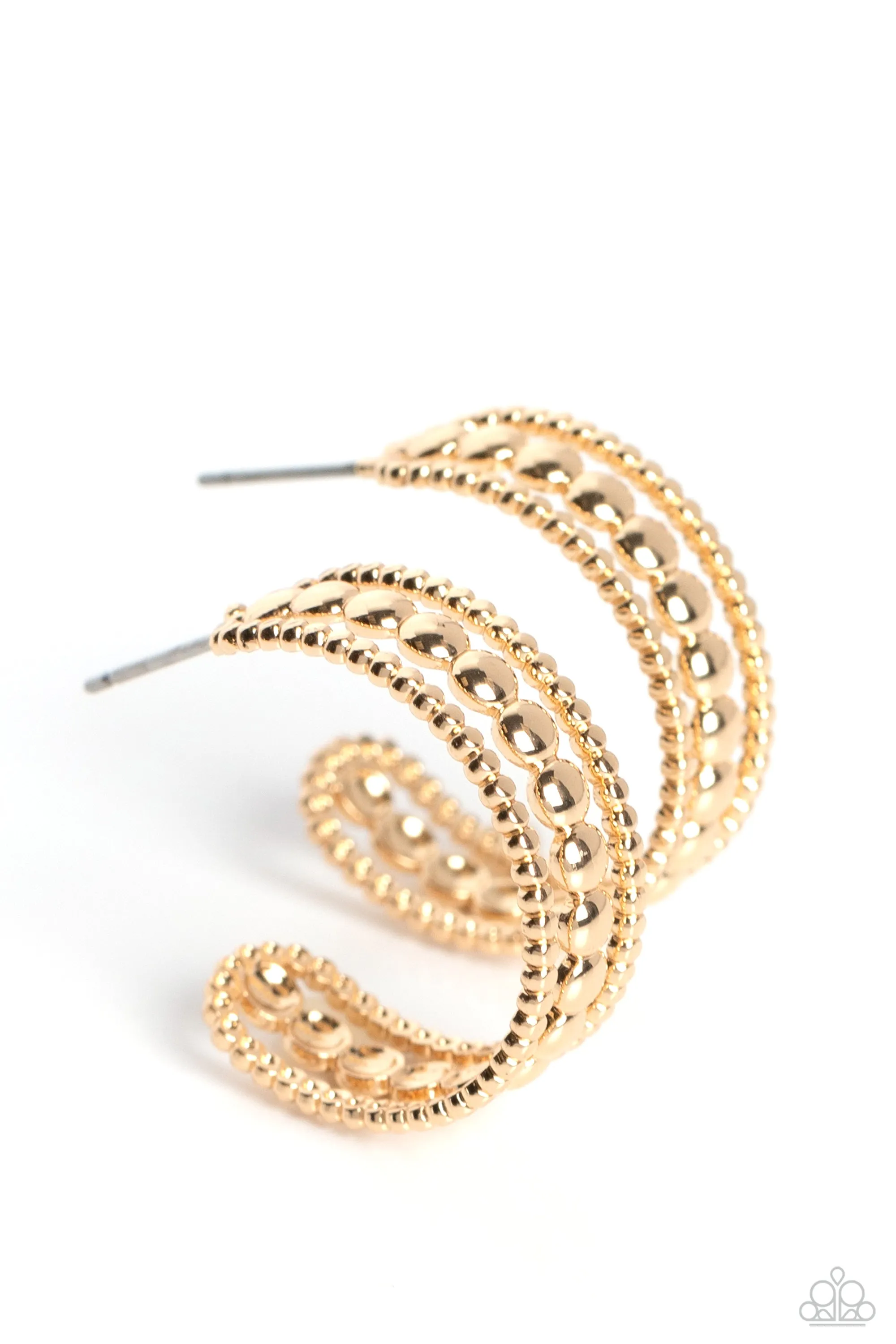 Dotted Darling Gold Paparazzi Earrings