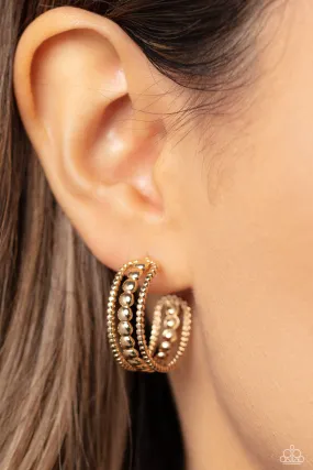 Dotted Darling Gold Paparazzi Earrings