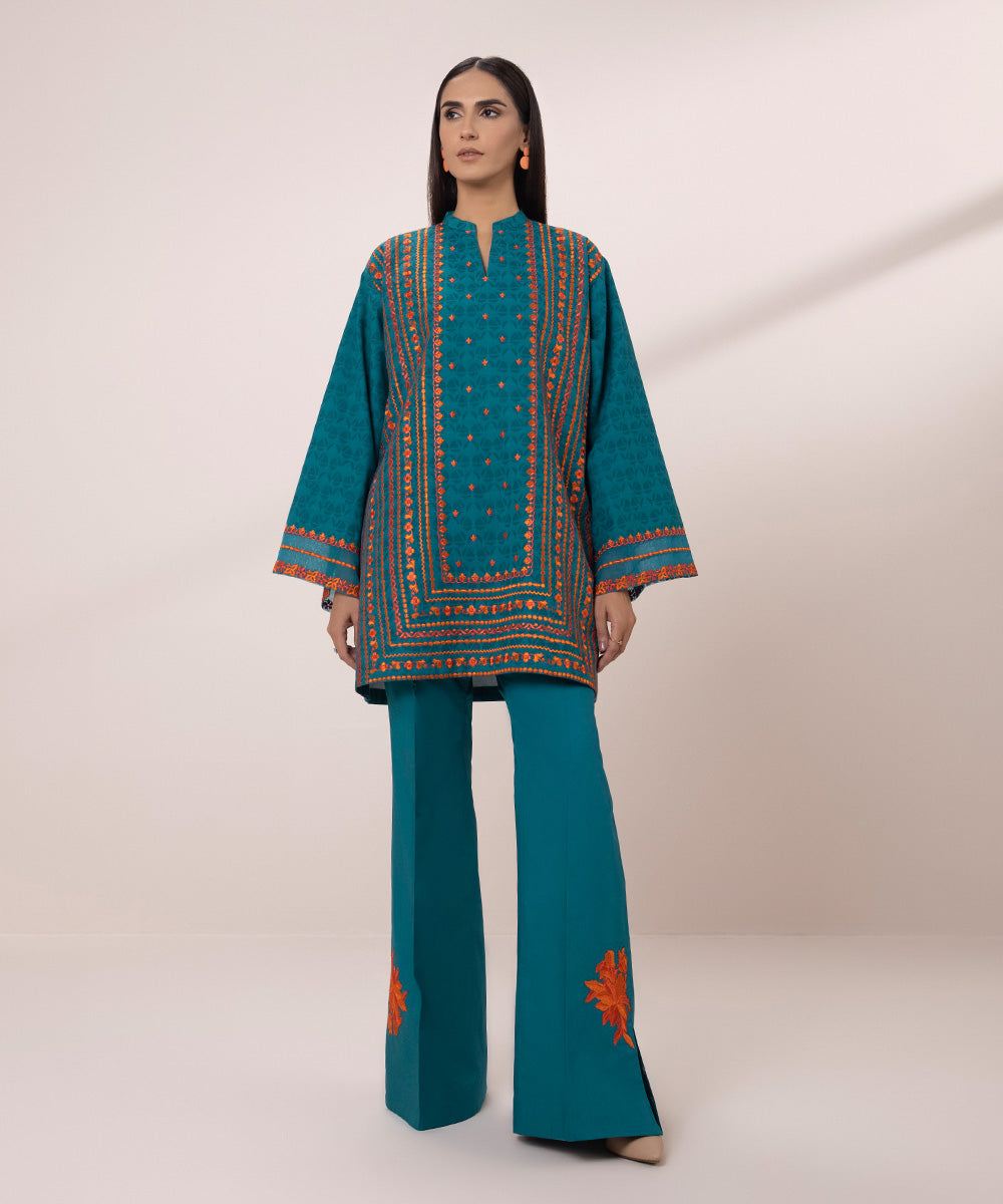 Embroidered Jacquard Suit - 2 Piece