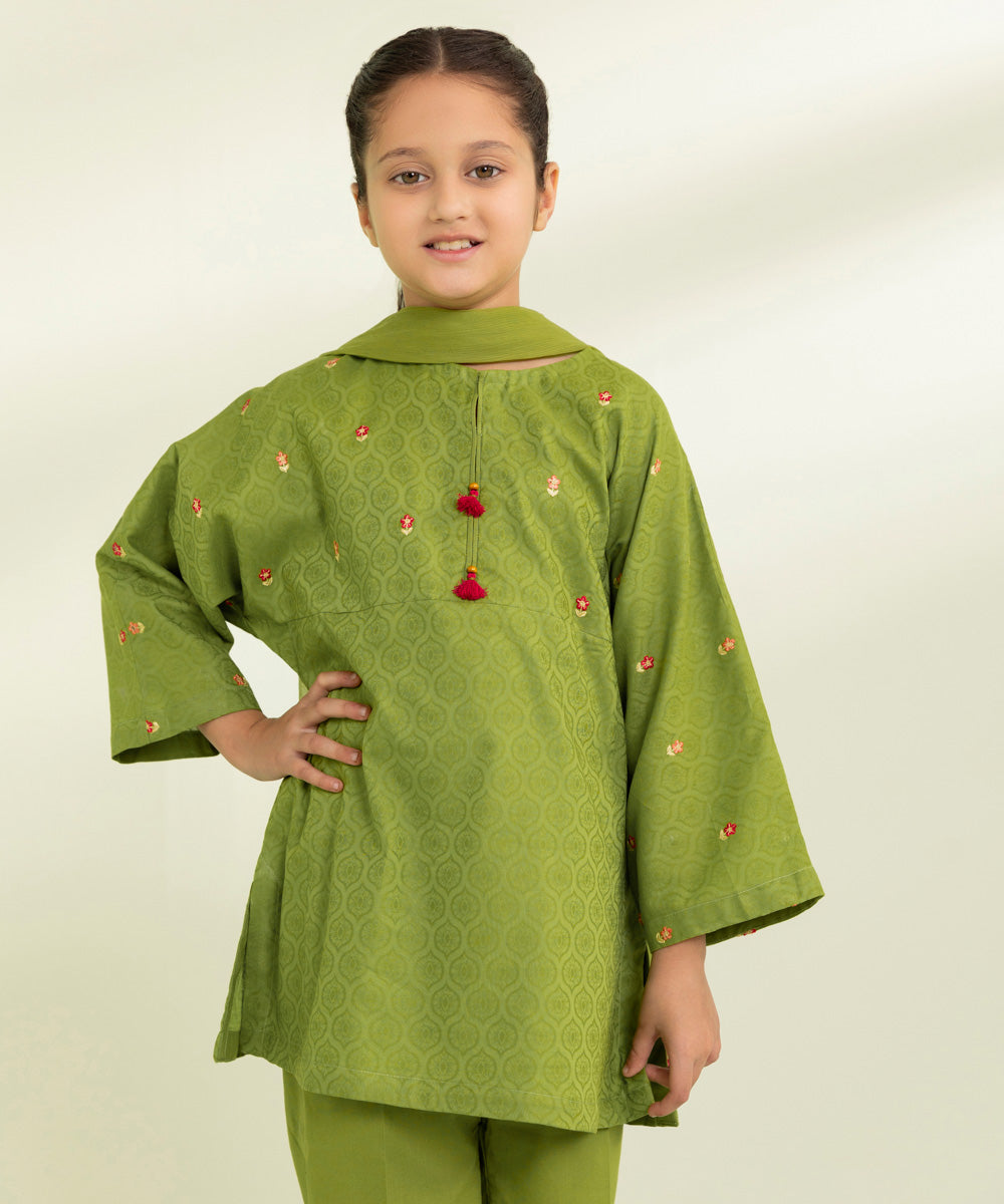 Embroidered Jacquard Suit - 3 Piece