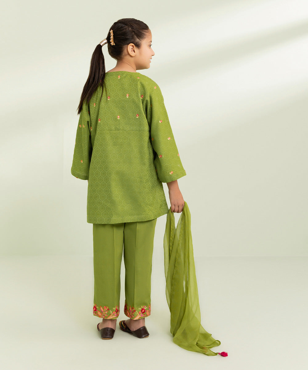 Embroidered Jacquard Suit - 3 Piece