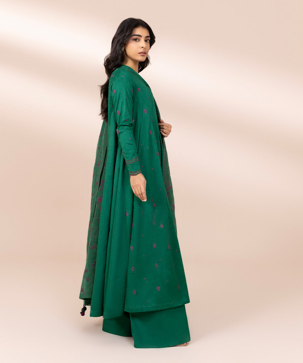 Embroidered Jacquard Suit - 3 Piece