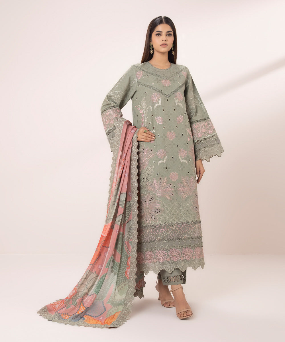 Embroidered Jacquard Suit Set