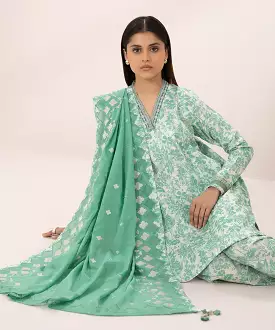 Embroidered Lawn Suit - 3 Piece Design