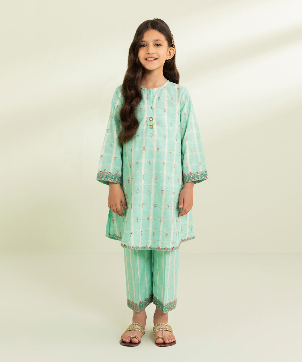 Embroidered Yarn Dyed Suit - 2 Piece