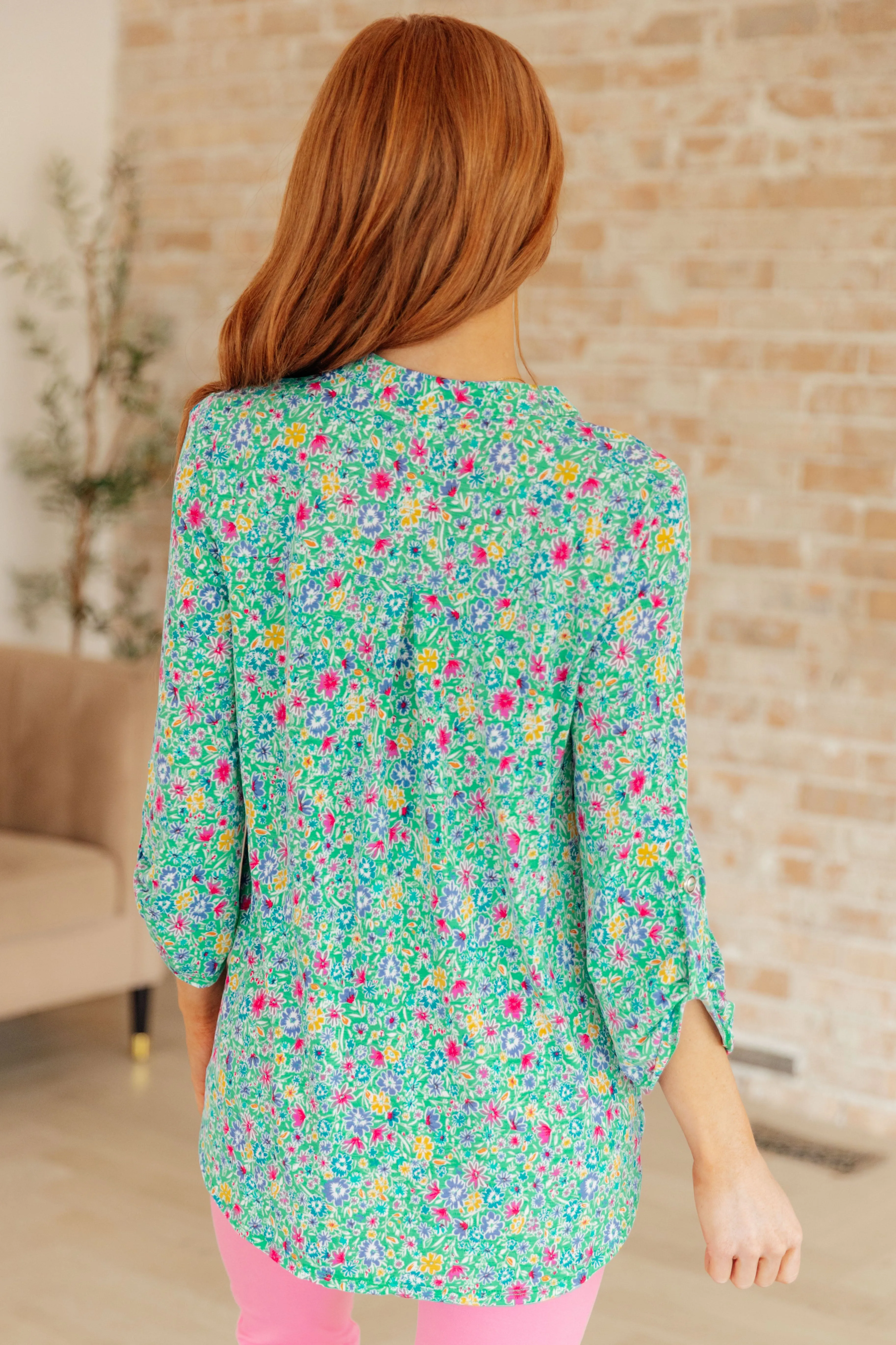 Emerald Floral Lizzy Top