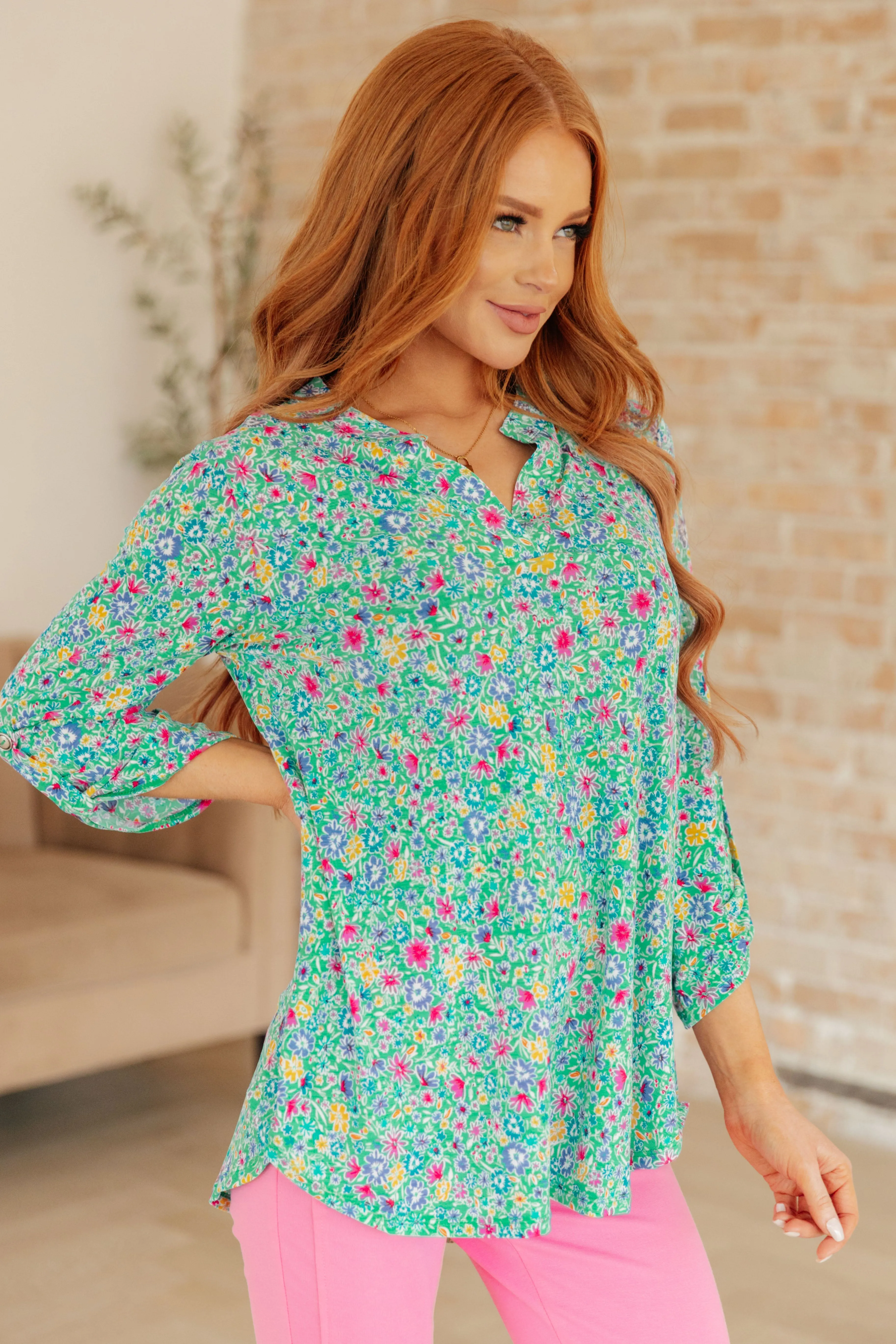 Emerald Floral Lizzy Top