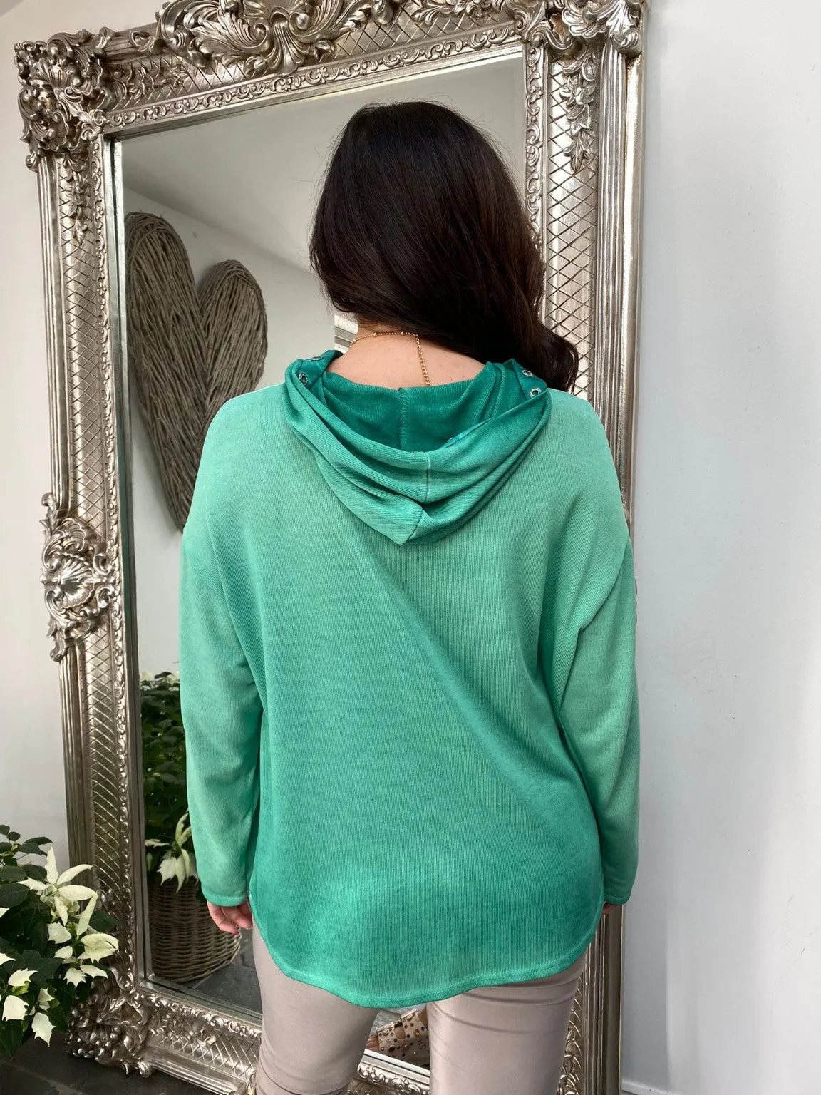 Eyelet Embellished Hooded Top Lyla