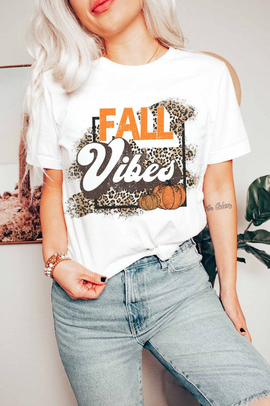 fall pumpkin leopard graphic t-shirt