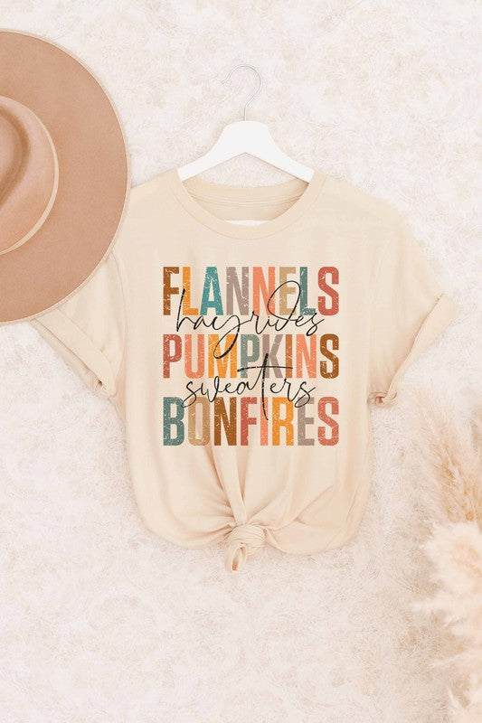 Flannel Pumpkin Bonfire T-shirt